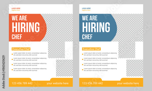Restaurant chef job hiring flyer