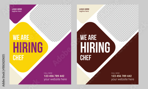 Restaurant chef job hiring flyer