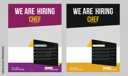 Restaurant chef job hiring flyer