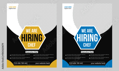 Restaurant chef job hiring flyer