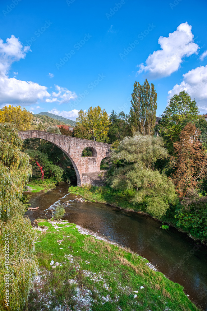 Fototapeta premium San Juan de las Abadesas is a municipality in Catalonia, Spain. Belonging to the province of Gerona in the Ripolles region