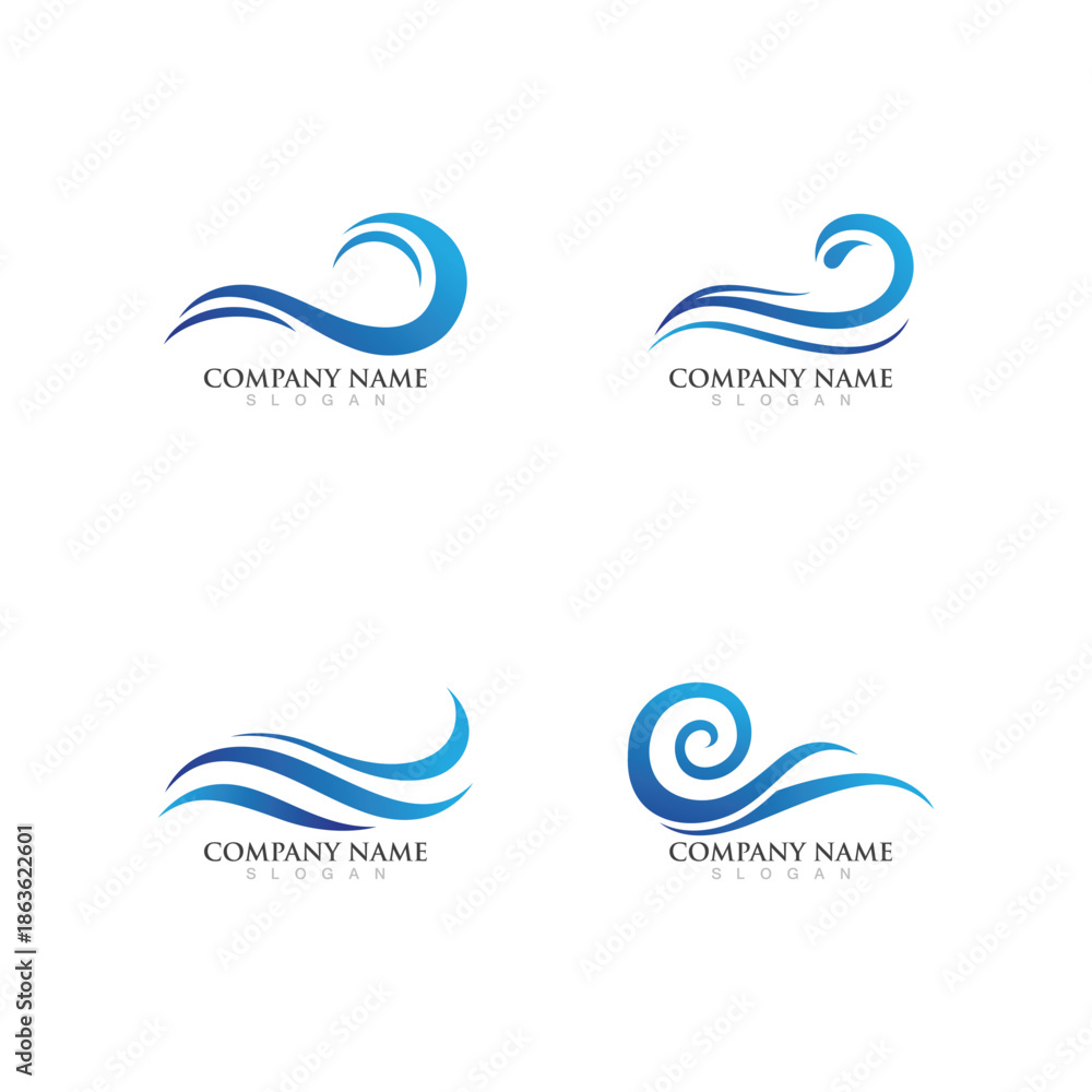 Obraz premium Water wave icon vector