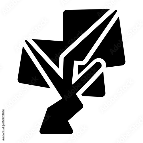 origami tree Solid icon