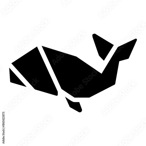 origami whale Solid icon