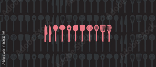 Kitchen chef restaurant logo design, Barbecue vintage logo concept. grill tool with fire flame stamp template. Vector illustration, set of cooking logo template