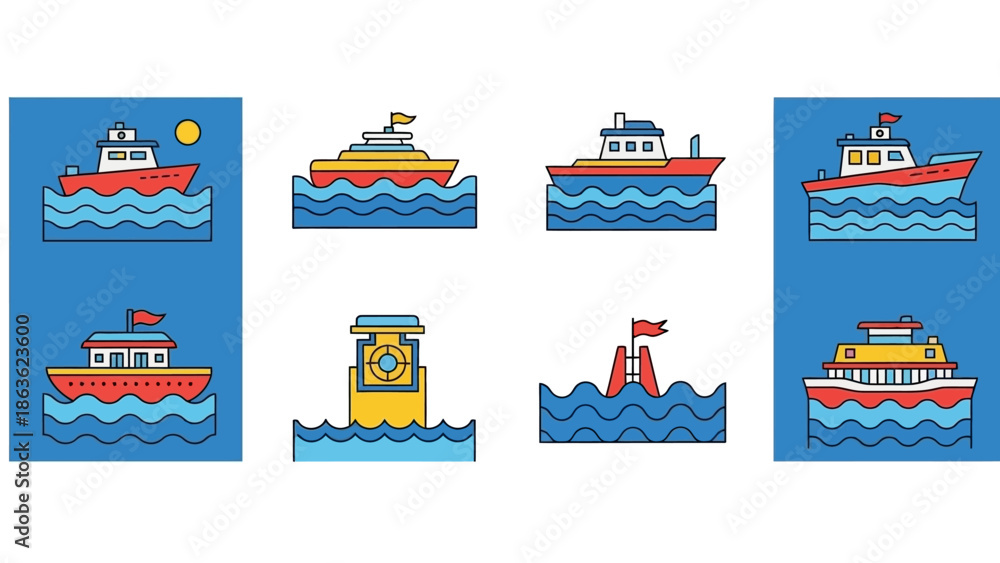 Obraz premium Global Emergency Disaster Symbol Set