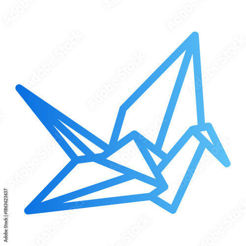 origami crane Line Gradient Icon