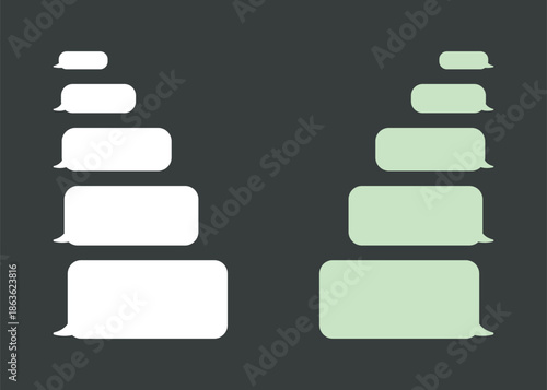 Chatting with message bubbles. Send or receive SMS via an app. Speech bubble message. Vector illustration.