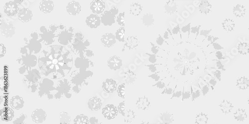 Delicate floral patterns in shades of gray create a subtle repeating design