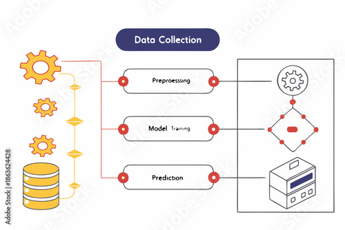 An infographic illustrating the process of data collection and analysis