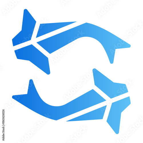 origami koi fish Line Gradient Icon