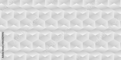 Geometric seamless technology gray and white triangle element light background. Abstract digital grid light pattern white Polygon Mosaic triangle Background,