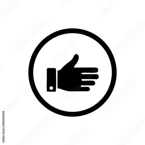flat icon about hand pose mono color vector design on transparant background