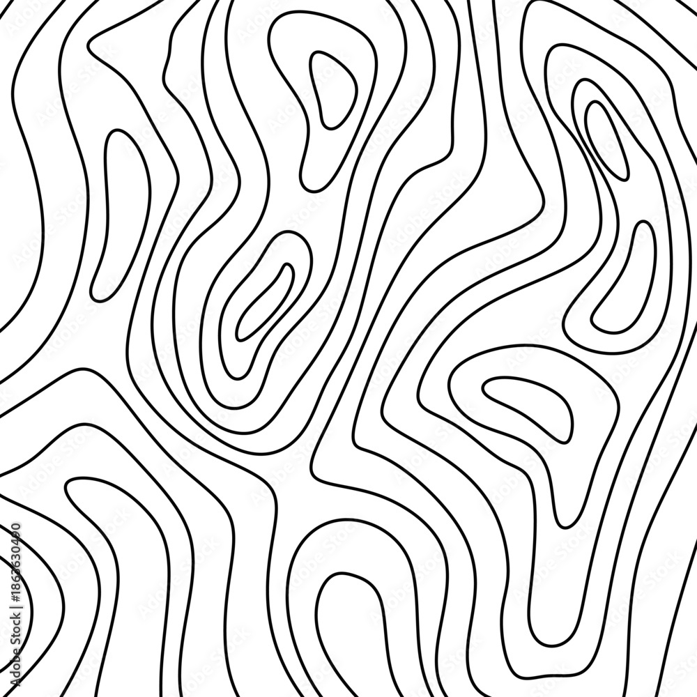 Fototapeta premium Topographic map lines. Abstract Wavy Line Background. Topographic Contour Map Style Wallpaper