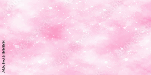 An abstract pink bokeh background with sparkling stars and snowflakes creates a bright winter holiday wallpaper texture perfect for a Christmas celebration or love themed card design