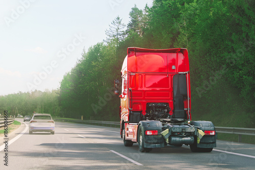 Industrial white truck cab without trailer