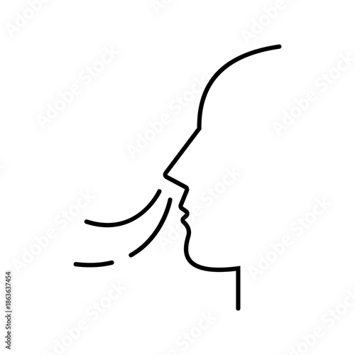 Breathing icon. Breath difficulties sign. Respiration problems symbol. vector illustration