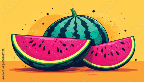 Vibrant Watermelon Still Life - A Refreshing Summer Treat.