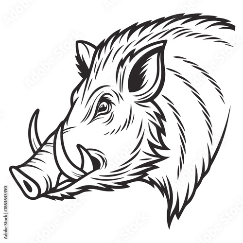 wild boar vinyl ready vector illustration