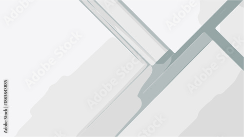 Clean grey geometric layers and abstract shapes on white backdrop