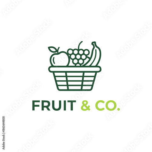 vector illustration of a basket of fruit