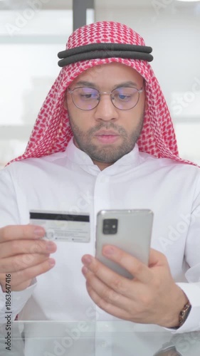 Online Banking with Credit Card via Phone, vertical video