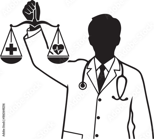 Medical Ethics and Justice Concept Illustration