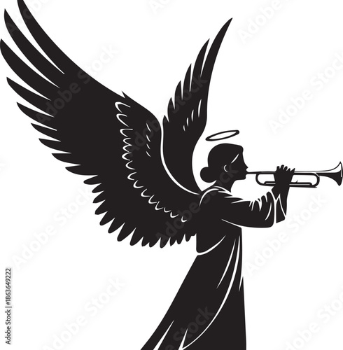 Angel playing trumpet