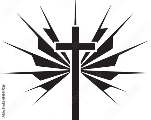Radiant cross symbol