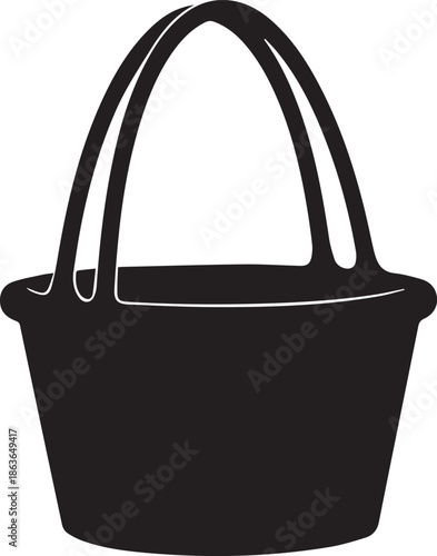 Simple black bucket with handles
