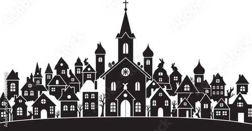 Historic village skyline