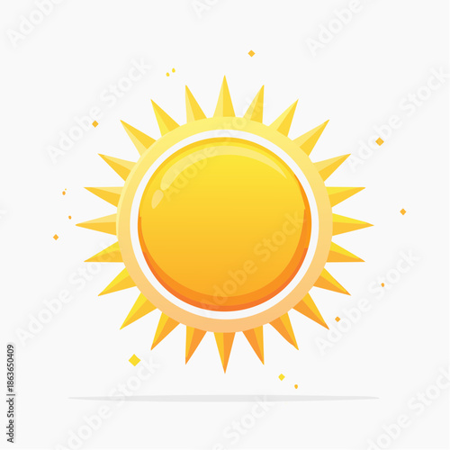 Yellow Sun Icon with Orange Gradient.