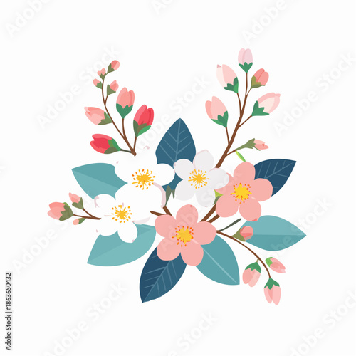 Colorful Floral Arrangement with Pink White Blooms.