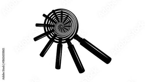 Markov chain symbol, black isolated silhouette