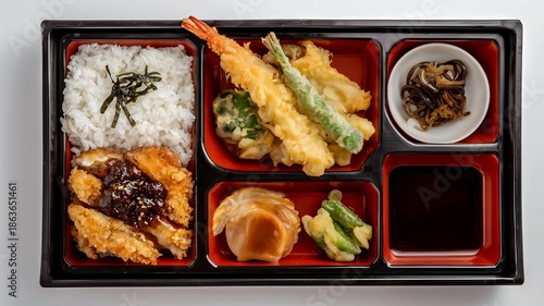 Japanese Bento Box with Tempura