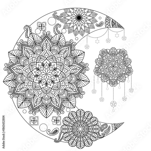 mandala moon art 