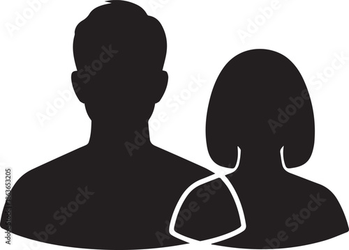 Silhouette of a man and woman couple or partnership icon