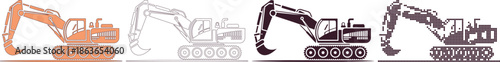 Excavator Designs in Various Styles and Colors