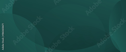 A dark green gradient background featuring smooth, overlapping circular shapes, designed in a modern and minimal abstract vector style.