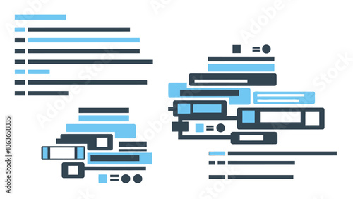 Dynamic visual illustration showcasing the structure of digital information and its flow, highlighting key elements of advanced it technology frameworks