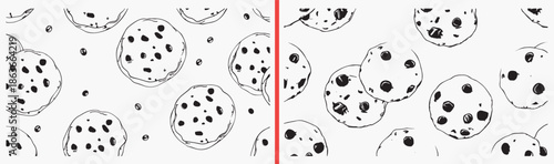 cookie illustration vector, dessert doodle pattern, sweet food sketch icons, bakery dessert artwork, cookie background design, confectionery illustration set, pastry doodle vector pack, food graphic e
