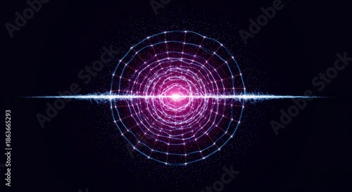 Abstract illustration of the fundamental quantum field underlying reality, showing energy fluctuations and virtual particles arising from the vacuum, grid, visualization, wave