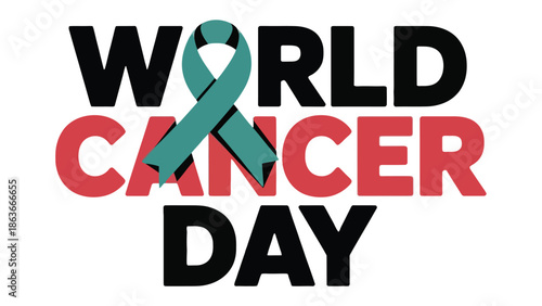World Cancer Day Awareness Ribbon: The image conveys the essence of World Cancer Day, advocating for awareness, early detection, and support for those impacted by cancer.