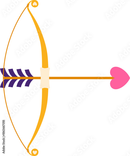Cupid Bow and Heart Arrow