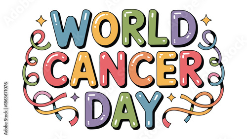 World Cancer Day: A vibrant illustration promoting awareness and support for World Cancer Day.
