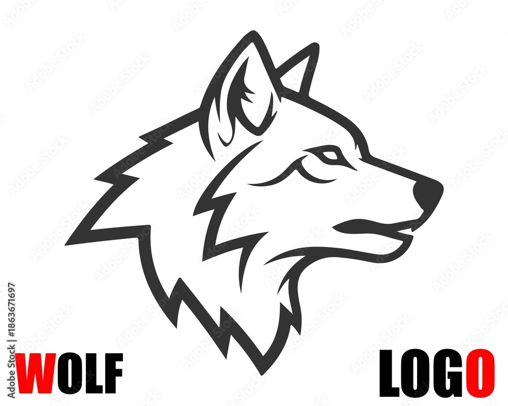 Obraz premium A stylized wolf logo with bold lines and a striking design
