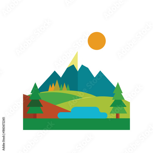 WebSpiritual Flame Abstract Logo Circular Nature Landscape Icon