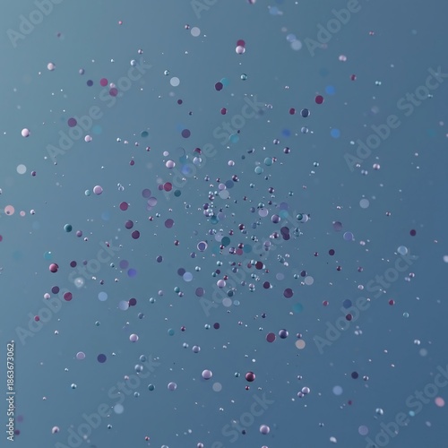 Abstract digital pattern featuring small, randomly scattered circular elements against a clean uniform backdrop. Minimalist design, template, spots, modern