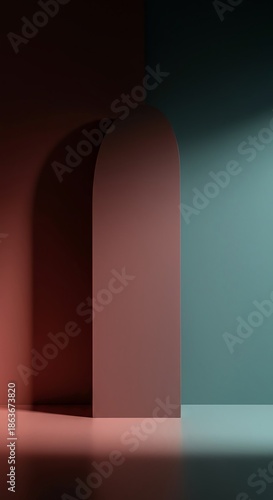 Abstract background showing overlapping shapes of muted colors creating a sense of visual depth and diffused light effects on a solid surface, glow, atmospheric, ethereal