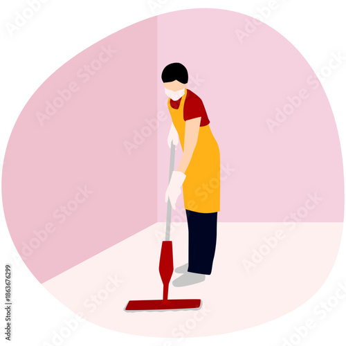 People Cleaning Illustration